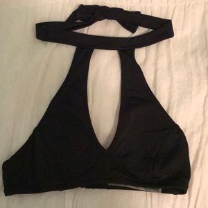 PINK black high neck bikini top